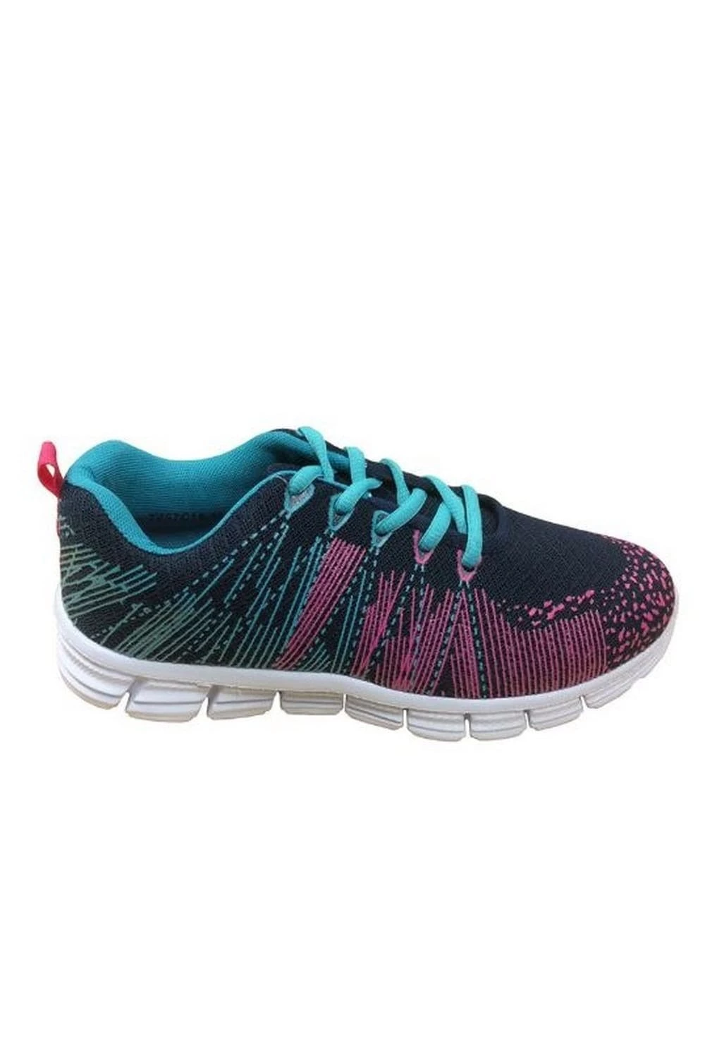 Dek Superlight Womens/Ladies Starlight Memory Foam Sneakers - Navy/Aqua/Fuchsia