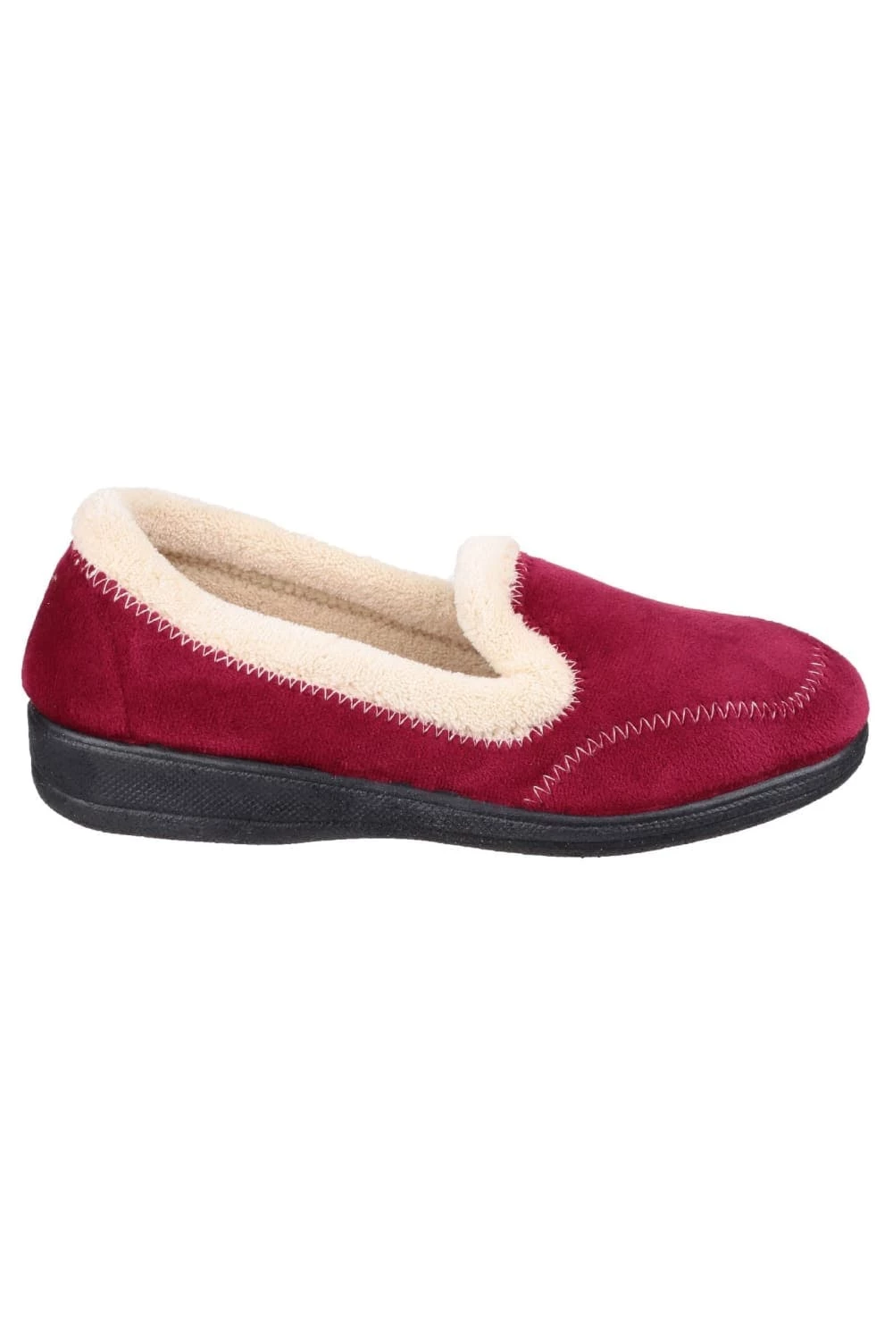 Fleet & Foster Womens/Ladies Maier Classic Slippers - Burgundy - Image 3