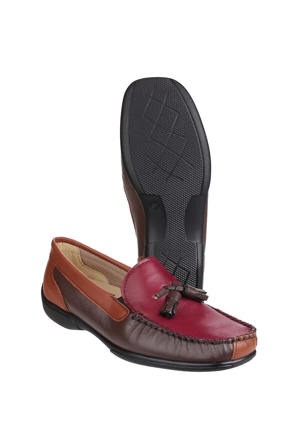 Cotswold Biddlestone Ladies Moccasin/Womens Shoes - Chestnut/Tan/Wine - Image 5