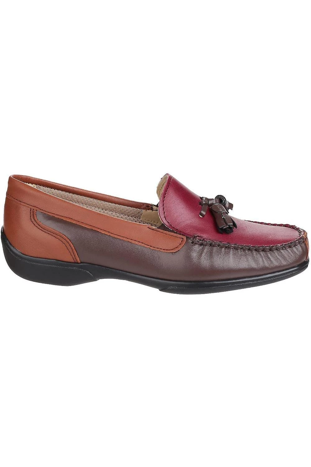 Cotswold Biddlestone Ladies Moccasin/Womens Shoes - Chestnut/Tan/Wine - Image 2