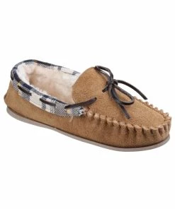 Cotswold Womens/Ladies Kilkenny Classic Fur Lined Moccasin Slippers - Tan