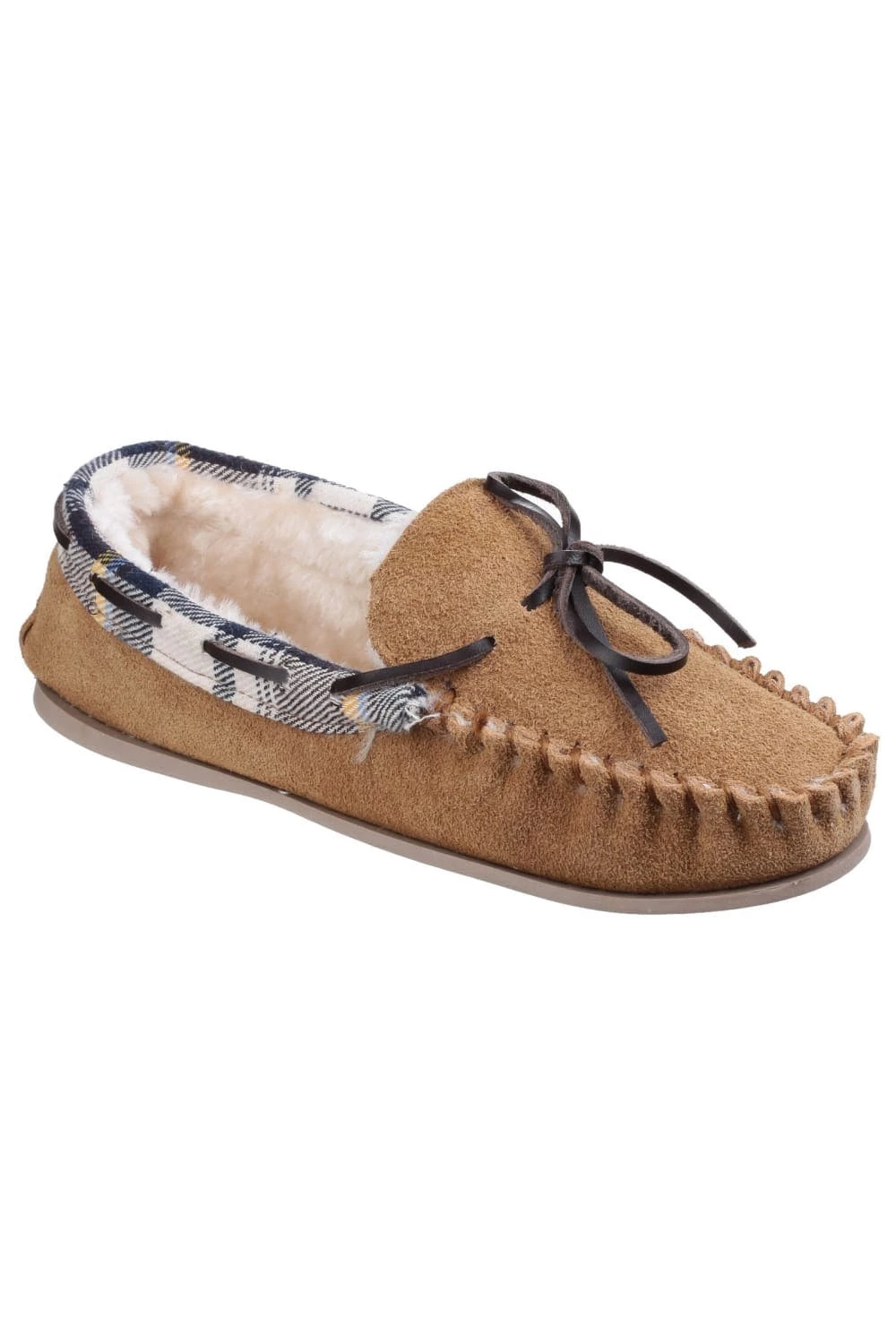 Cotswold Womens/Ladies Kilkenny Classic Fur Lined Moccasin Slippers - Tan