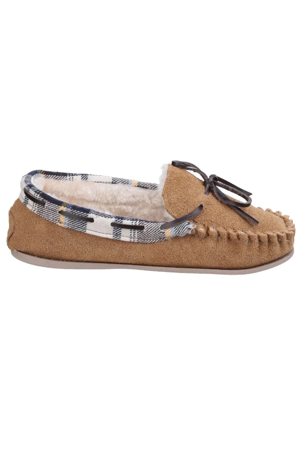 Cotswold Womens/Ladies Kilkenny Classic Fur Lined Moccasin Slippers - Tan - Image 2
