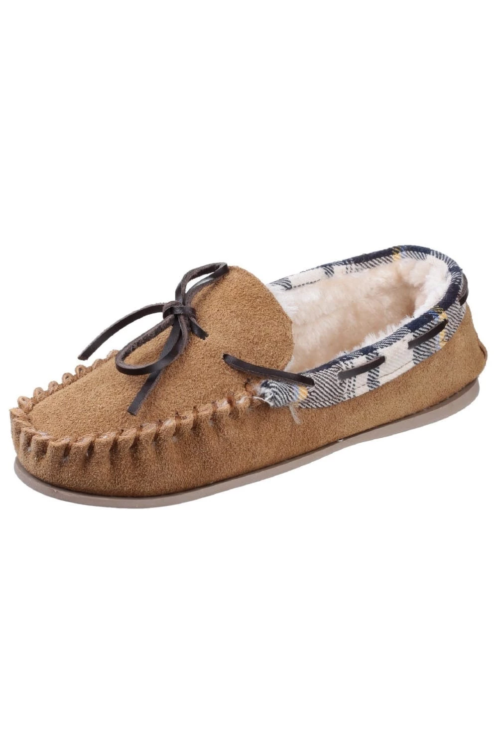 Cotswold Womens/Ladies Kilkenny Classic Fur Lined Moccasin Slippers - Tan - Image 4