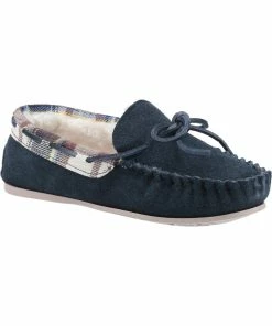 Cotswold Womens/Ladies Kilkenny Classic Fur Lined Moccasin Slippers - Navy