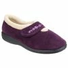 Fleet & Foster Womens/Ladies Capa Floral Touch Fasten Slippers - Plum