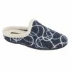 Sleepers Womens/Ladies Katie Knitted Patterned Mule Slippers - Blue
