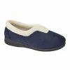Sleepers Womens/Ladies Olivia V Throat Memory Foam Slippers - Navy