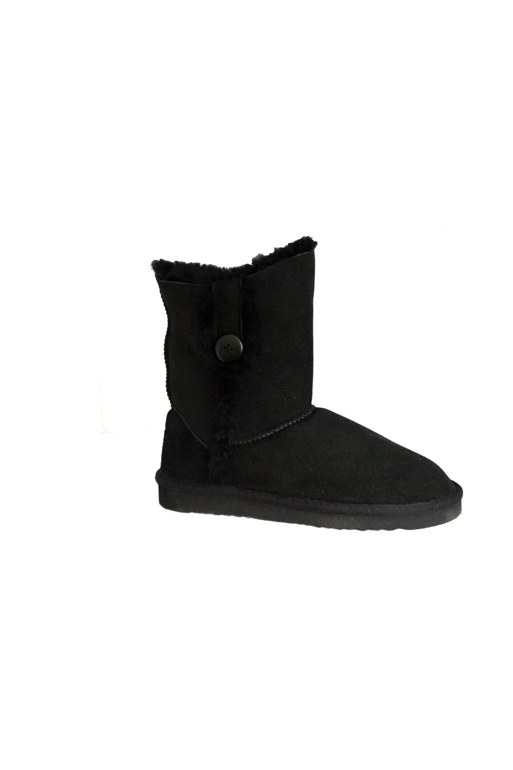 Eastern Counties Leather Womens/Ladies Lacey Sheepskin Button Boots - Black