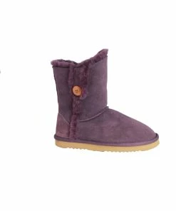 Eastern Counties Leather Womens/Ladies Lacey Sheepskin Button Boots - Purple