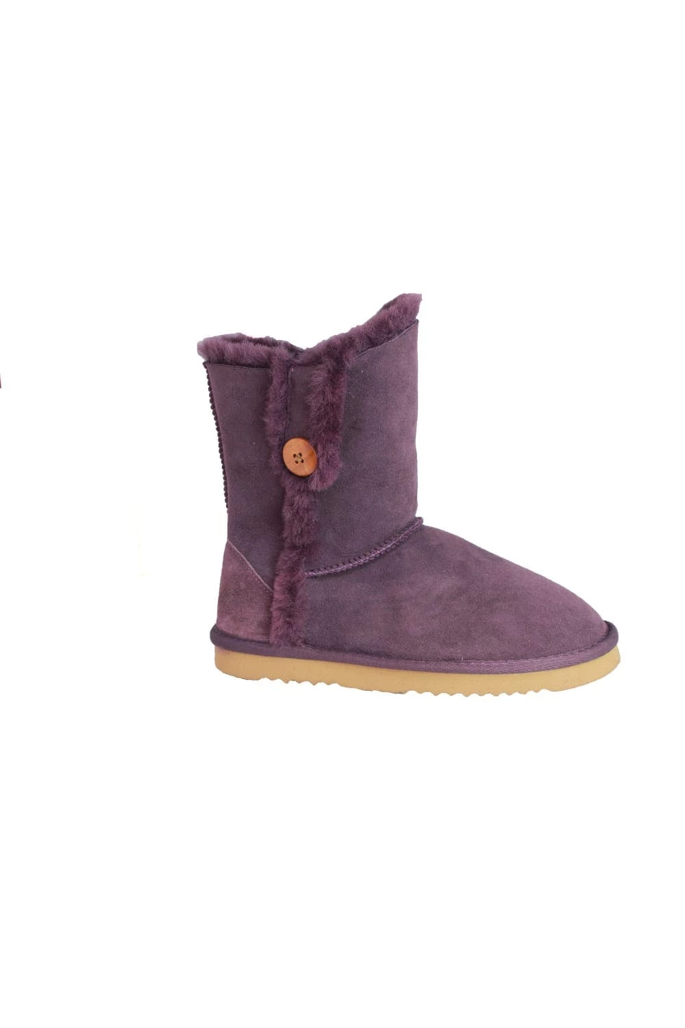Eastern Counties Leather Womens/Ladies Lacey Sheepskin Button Boots - Purple