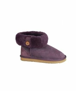 Eastern Counties Leather Womens/Ladies Freya Cuff And Button Sheepskin Boots - Purple