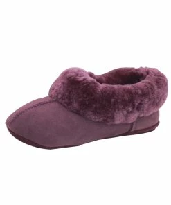 Eastern Counties Leather Womens/Ladies Full Sheepskin Turn Slippers - Plum