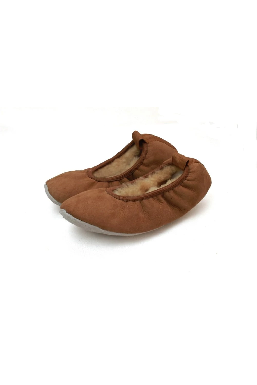 Eastern Counties Leather Womens/Ladies Sheepskin Lined Ballerina Slippers - Chestnut - Image 2