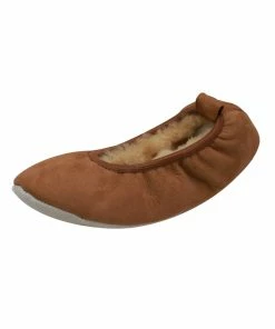 Eastern Counties Leather Womens/Ladies Sheepskin Lined Ballerina Slippers - Chestnut