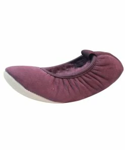Eastern Counties Leather Womens/Ladies Sheepskin Lined Ballerina Slippers - Plum