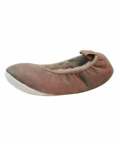 Eastern Counties Leather Womens/Ladies Sheepskin Lined Ballerina Slippers - Mink
