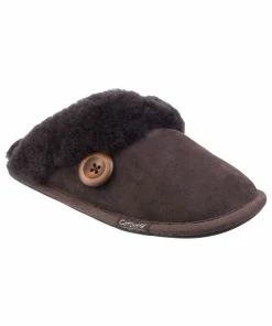 Cotswold Womens/Ladies Lechlade Sheepskin Mule Slippers - Chocolate
