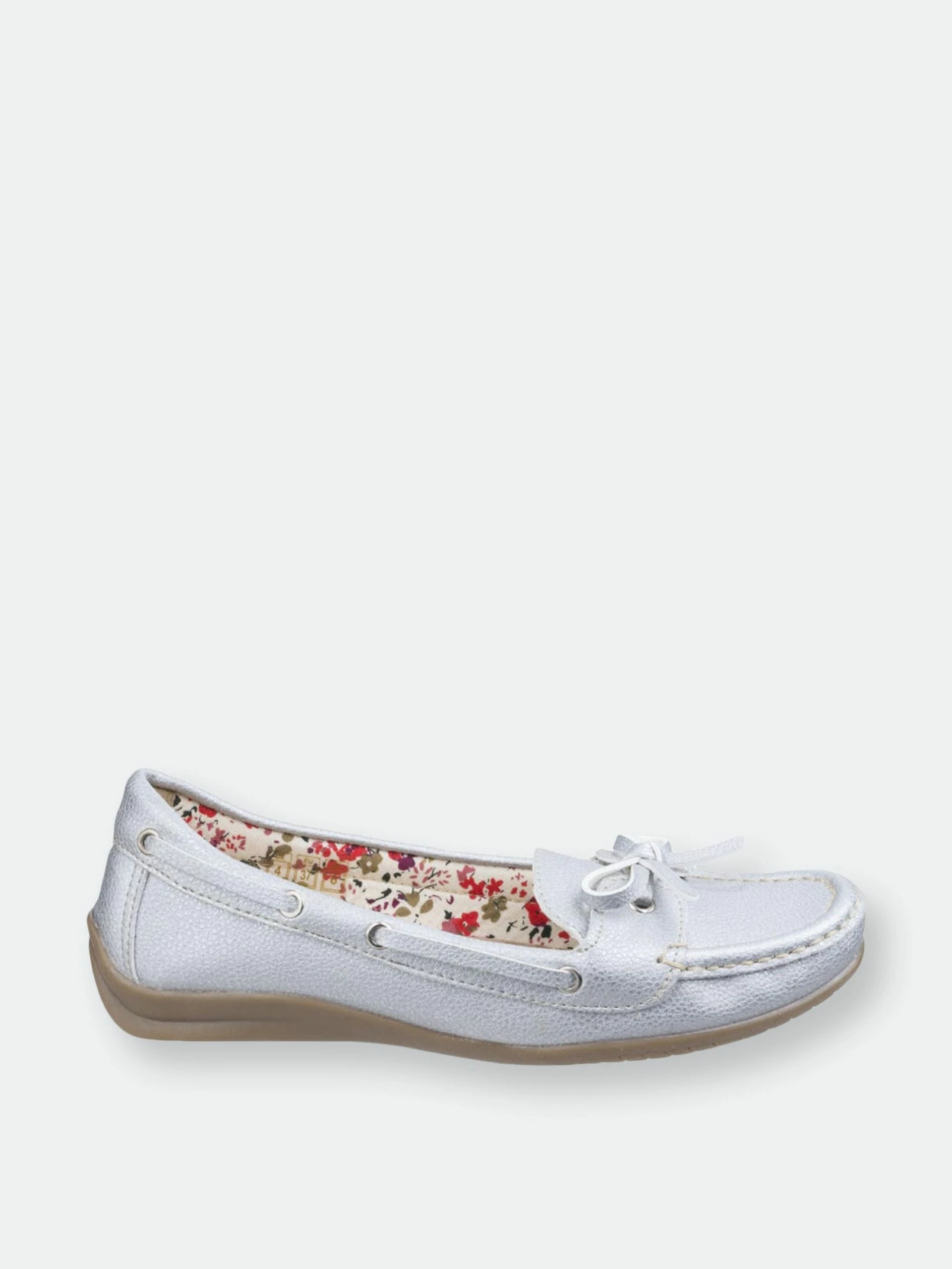 Fleet & Foster Women/Ladies Alicante Boat Shoes (Silver)