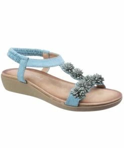 Fleet & Foster Womens/Ladies Matira T-Bar Slingback Sandals - Turquoise