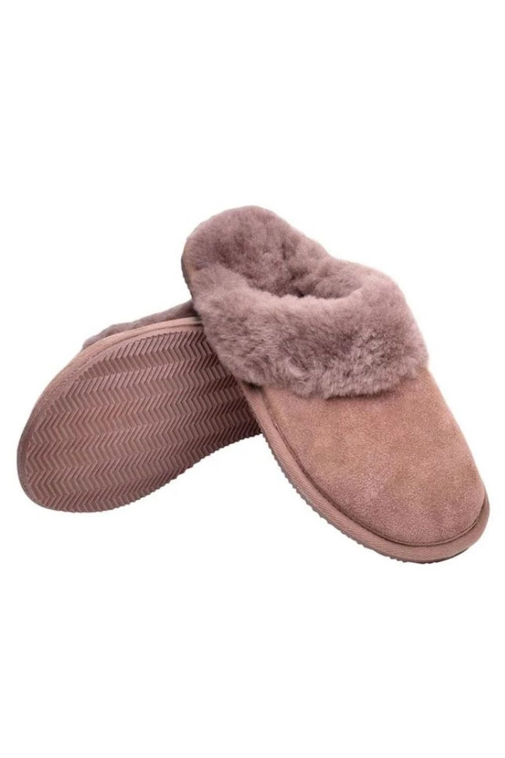 Eastern Counties Leather Womens/Ladies Sheepskin Lined Mule Slippers- Mink