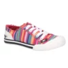 Rocket Dog Womens/Ladies Jazzin Eden Stripe Lace Up Canvas Sneaker (Red/Multi)