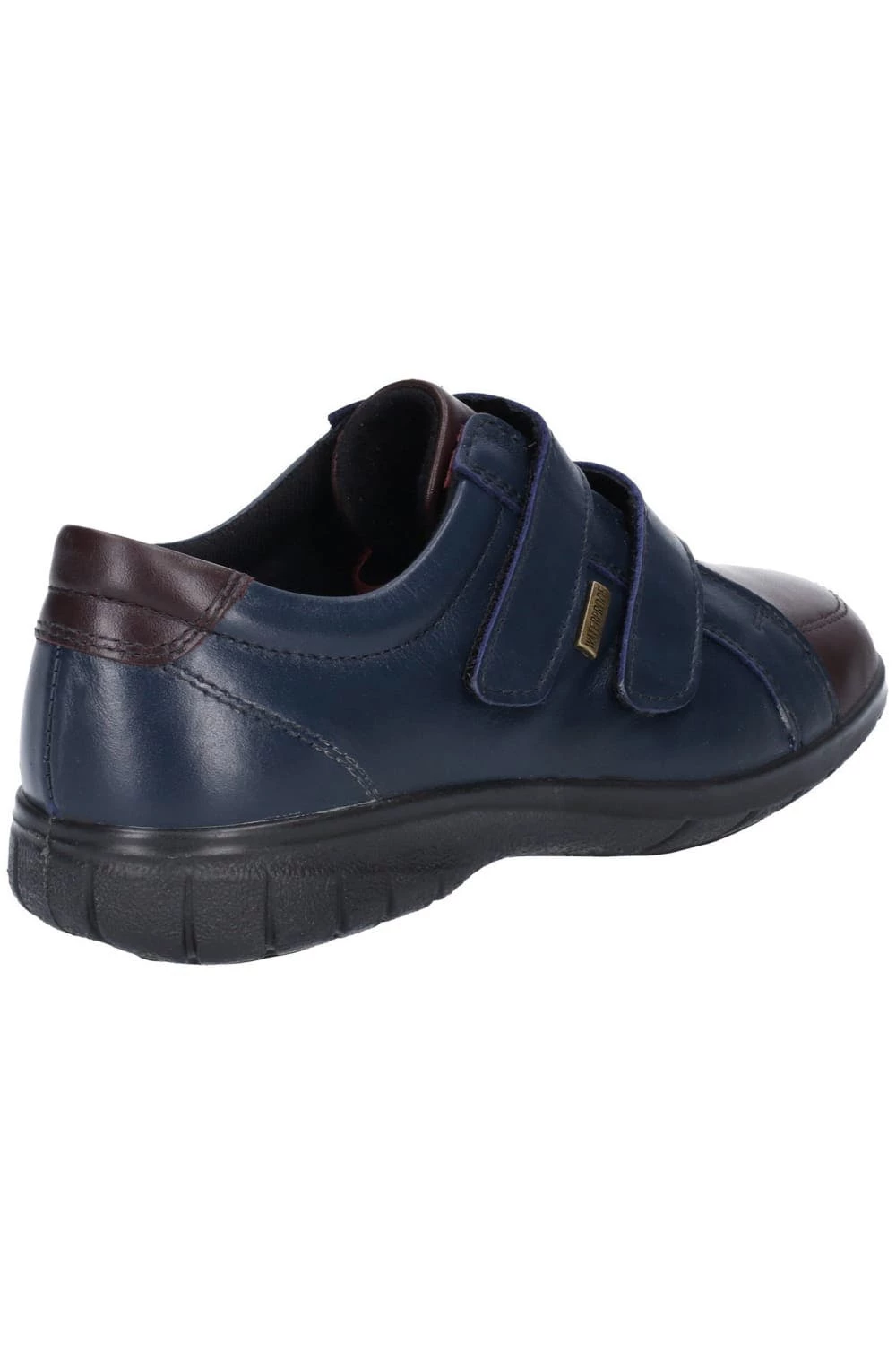 Cotswold Womens/Ladies Haythrop Touch Fastening Leather Shoes - Navy/Brown - Image 4