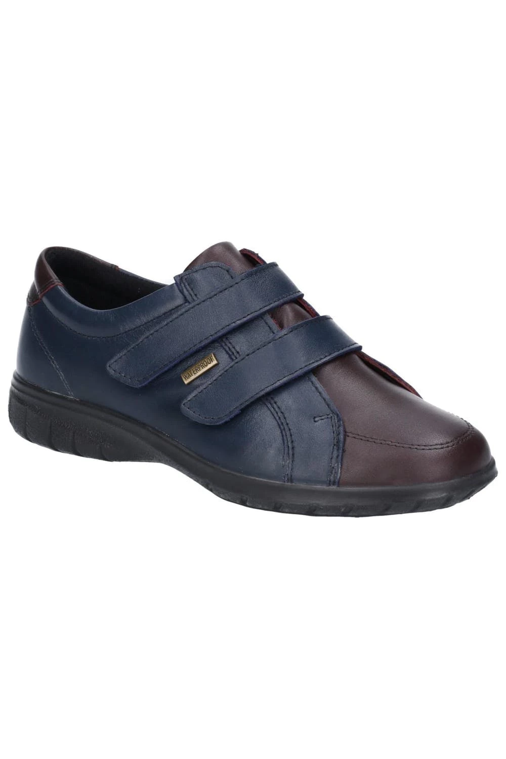 Cotswold Womens/Ladies Haythrop Touch Fastening Leather Shoes - Navy/Brown