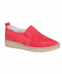 Fleet & Foster Womens/Ladies Tulip Leather Slip On Shoe - Red