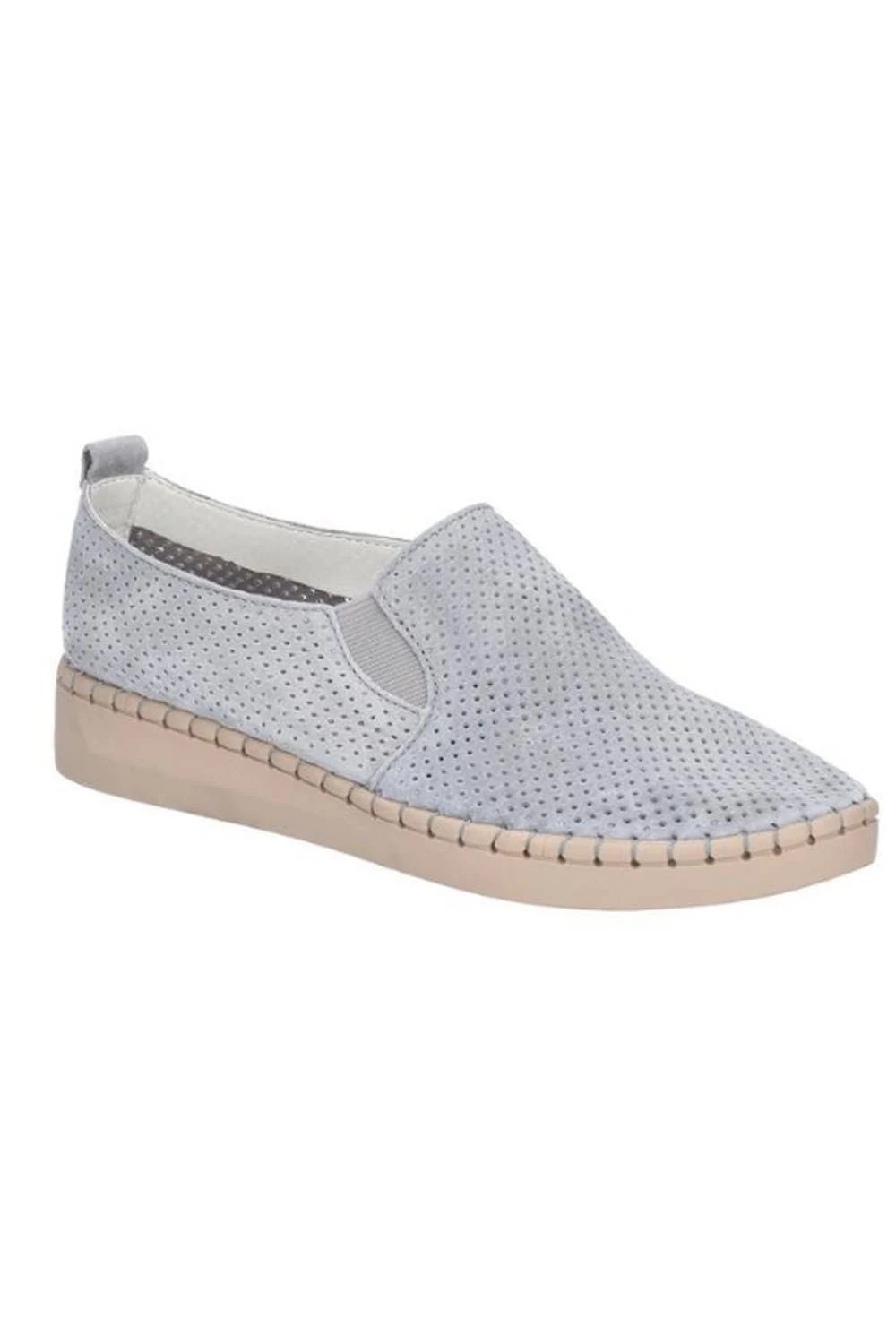 Fleet & Foster Womens/Ladies Tulip Leather Slip On Shoe - Gray