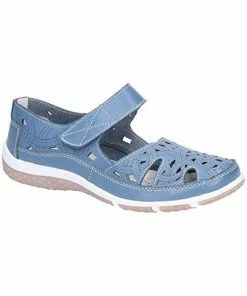 Fleet & Foster Womens/Ladies Jasmine Touch Fastening Mary Jane Shoe - Blue