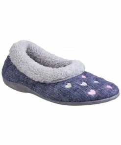 Fleet & Foster Womens/Ladies Alaska Slip On Slippers - Navy