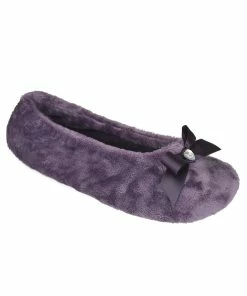 GENERIC Womens/Ladies Velour Ballet Slippers - Purple