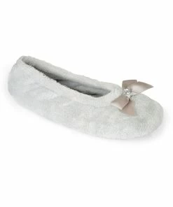 GENERIC Womens/Ladies Velour Ballet Slippers - Gray