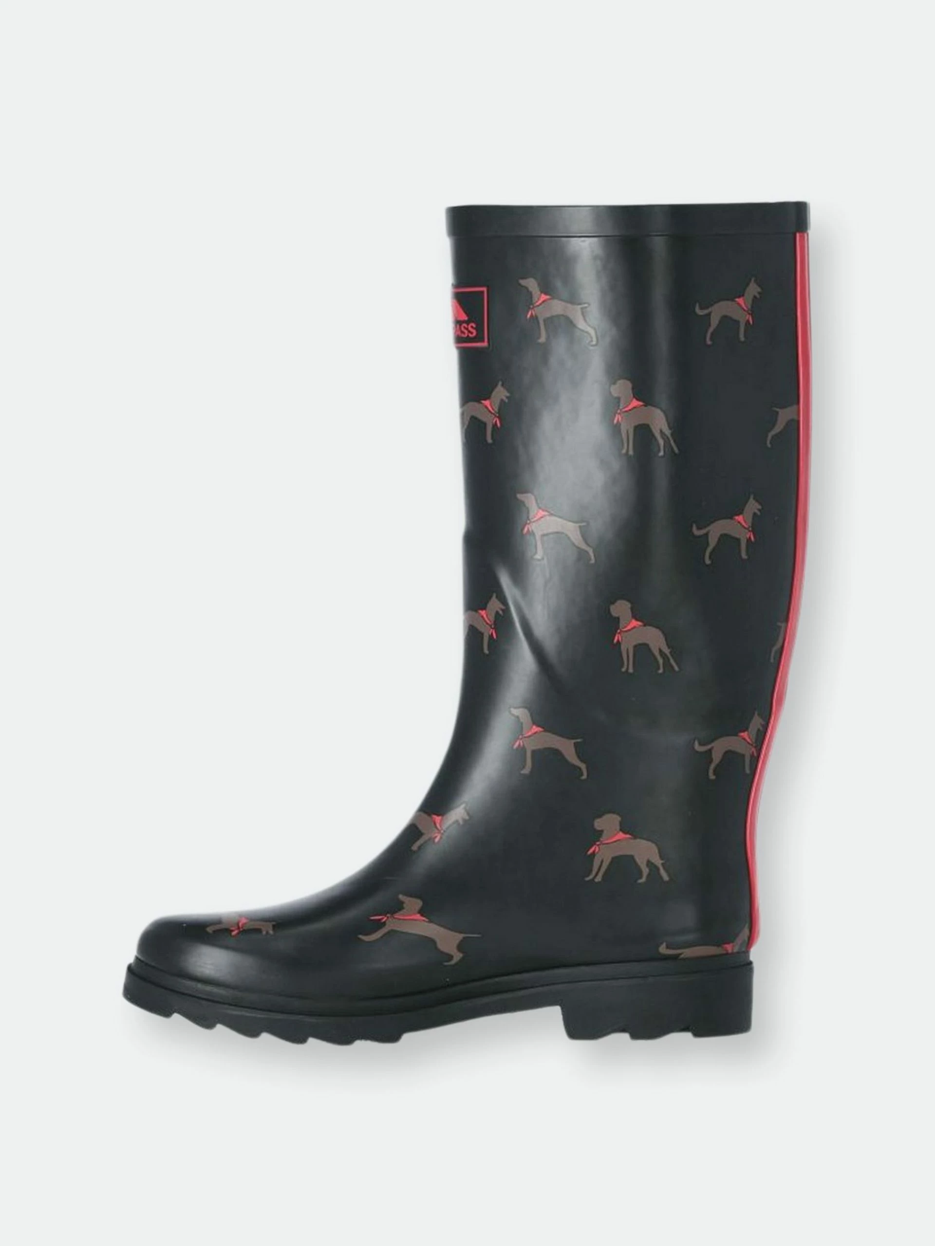 TRESPASS Womens/Ladies Samira Wellington Boots (Dog Print) - Image 3