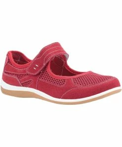 Fleet & Foster Womens/Ladies Morgan Touch Fastening Suede Shoe (Red)