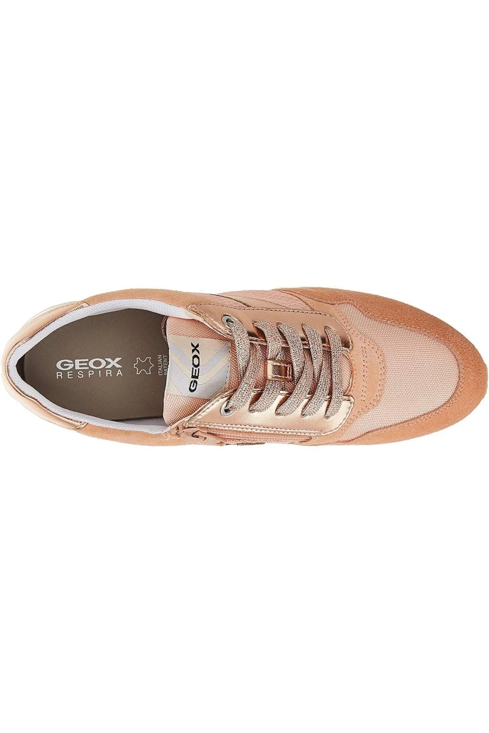 Geox Womens/Ladies Tabelya Leather Sneakers - Peach - Image 4