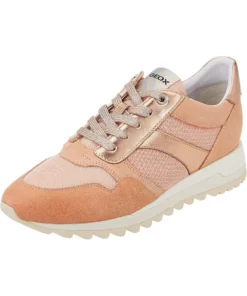 Geox Womens/Ladies Tabelya Leather Sneakers - Peach