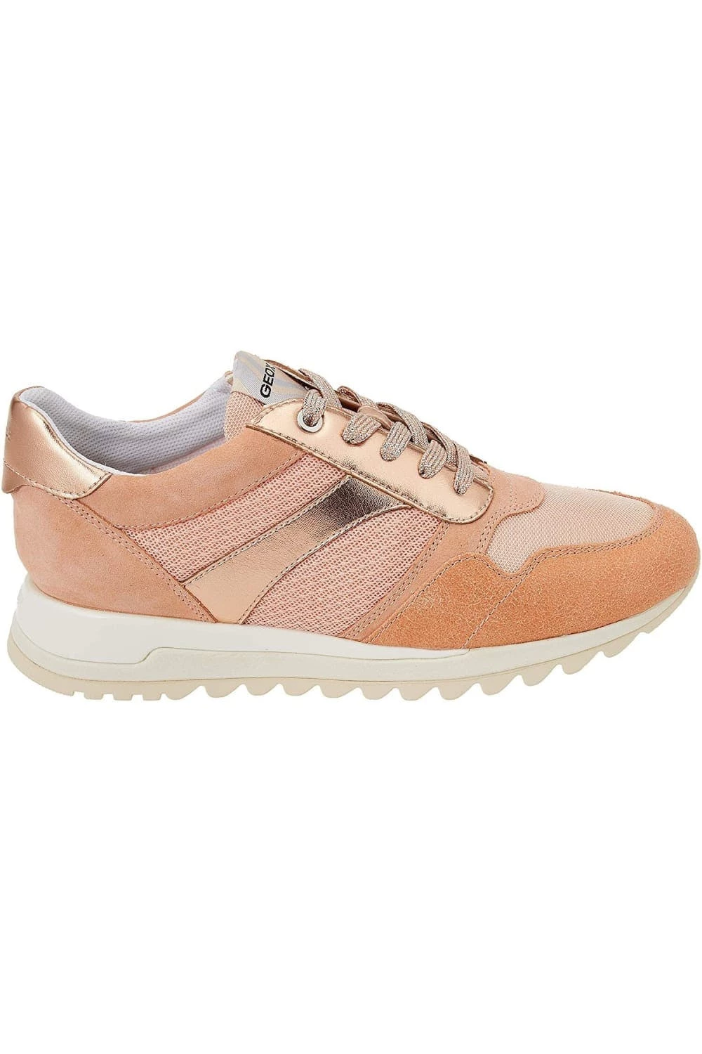 Geox Womens/Ladies Tabelya Leather Sneakers - Peach - Image 3