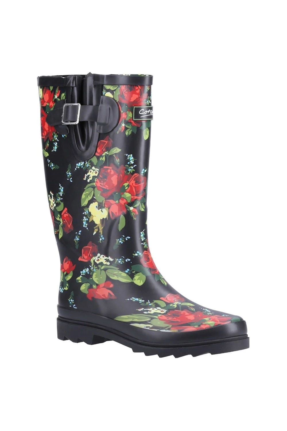 Cotswold Womens/Ladies Blossom Galoshes Boots - Black/Red