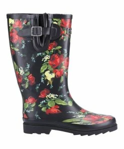Cotswold Womens/Ladies Blossom Galoshes Boots - Black/Purple