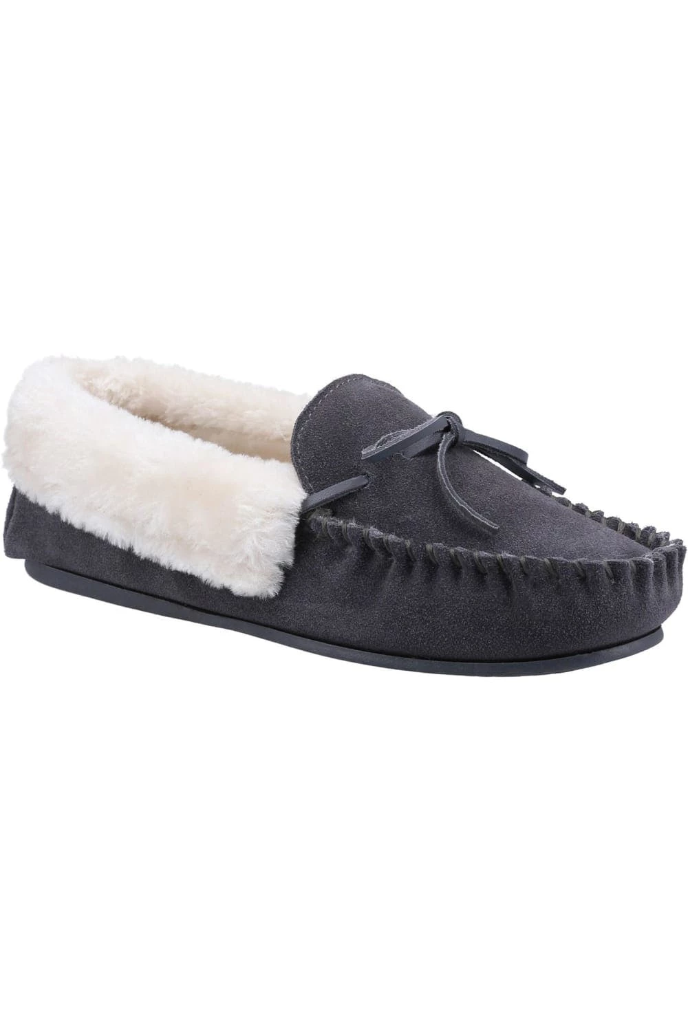 Cotswold Womens/Ladies Sopworth Moccasin Slippers - Gray