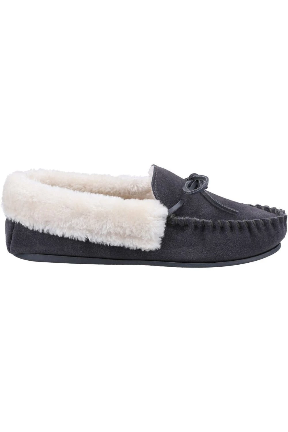 Cotswold Womens/Ladies Sopworth Moccasin Slippers - Gray - Image 3