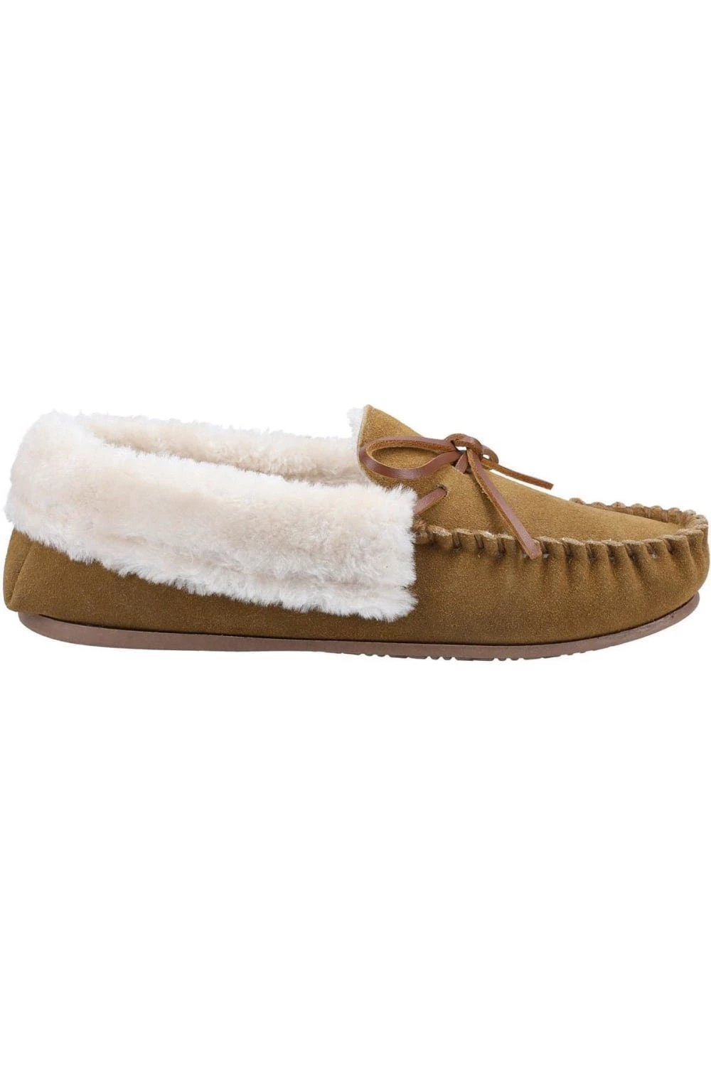 Cotswold Womens/Ladies Sopworth Moccasin Slippers - Tan - Image 3