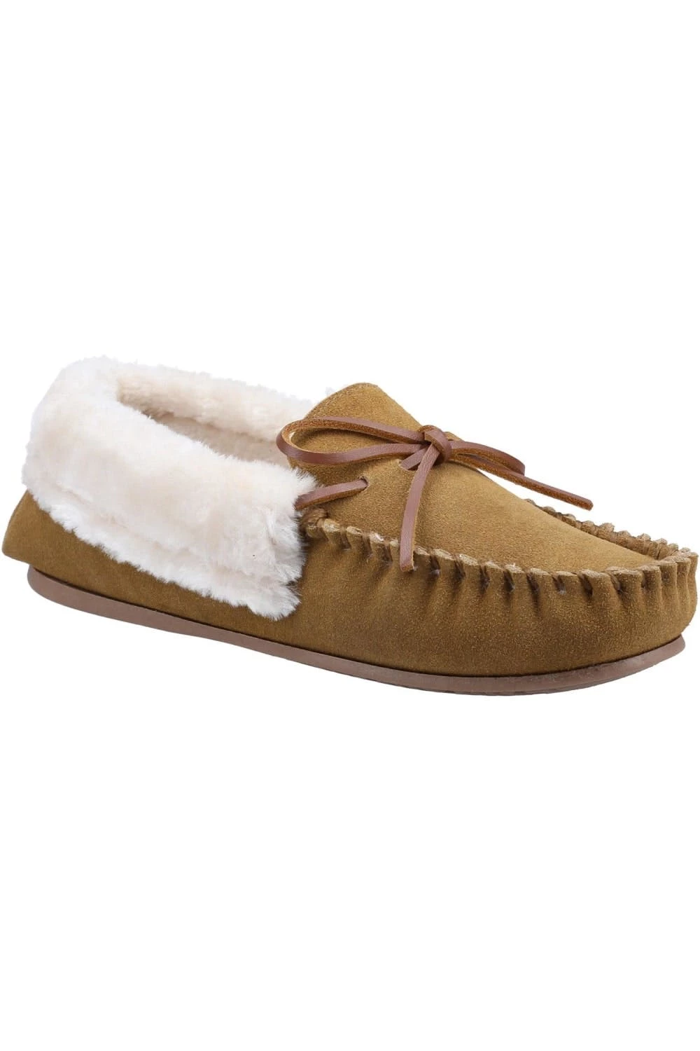 Cotswold Womens/Ladies Sopworth Moccasin Slippers - Tan