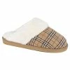 Sleepers Womens/Ladies Leyla Checked Slippers (Beige)