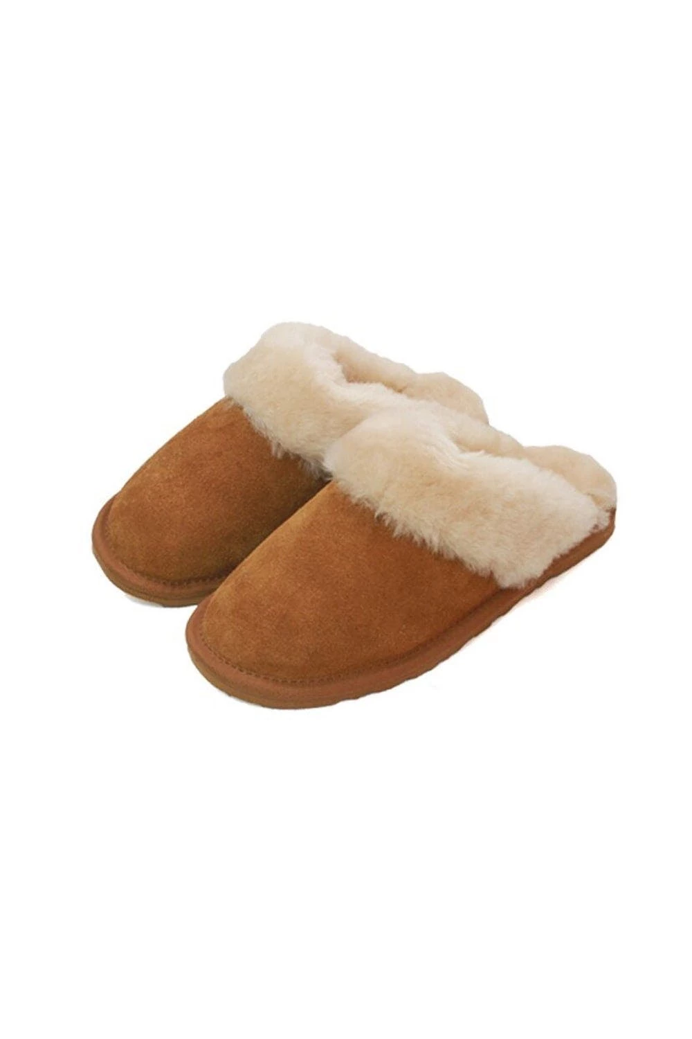 Eastern Counties Leather Unisex Adults Sheepskin Lined Mule Slippers - Chestnut