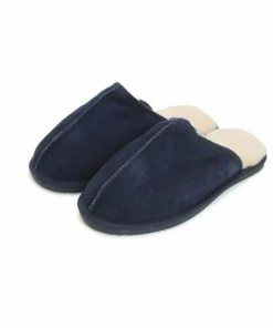 Eastern Counties Leather Unisex Adults Sheepskin Lined Mule Slippers - Navy