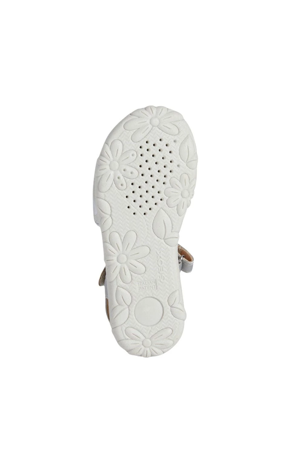 Geox Girls Haiti Leather Sandals - White/Silver - Image 5