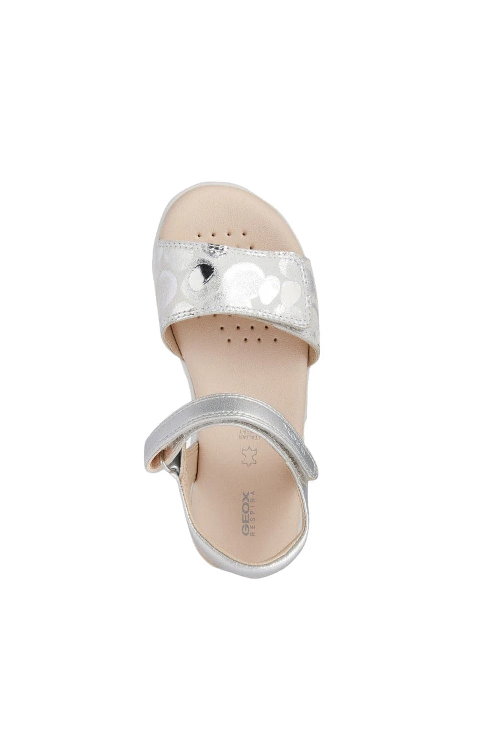 Geox Girls Haiti Leather Sandals - White/Silver - Image 4
